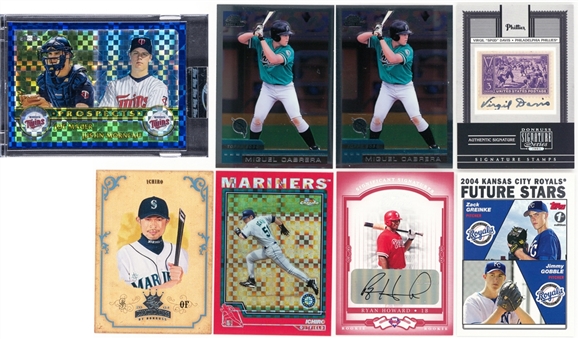 2000-05 Topps and Other Brands Baseball Stars and Rookies Collection (8) – Including Two Miguel Cabrera Rookie Cards and Ichiro (#1/1) Example
